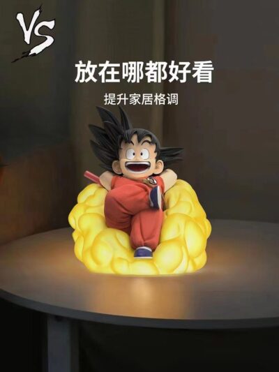 goku is lying on the flying nimbus